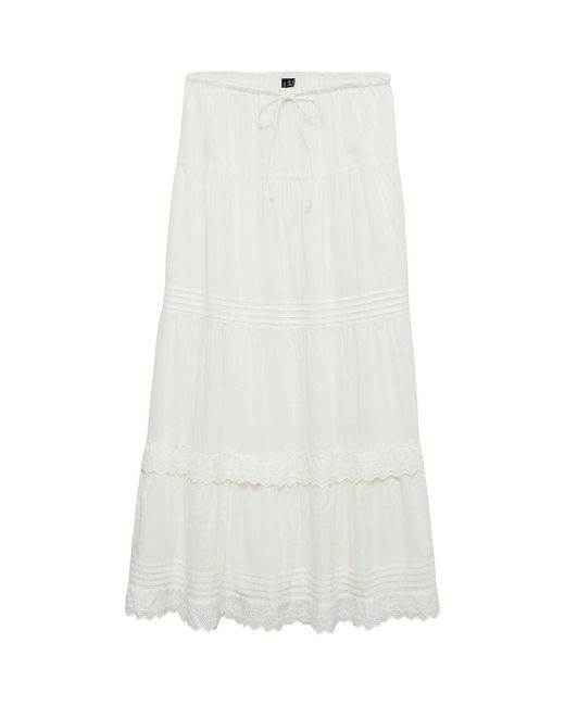 Vero Moda White Ankle Length Skirt