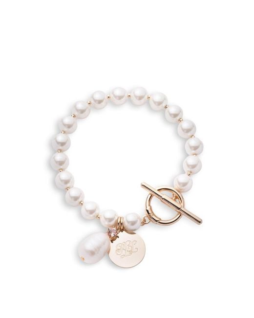 Ralph Lauren White Pearl Charm Flex Bracelet