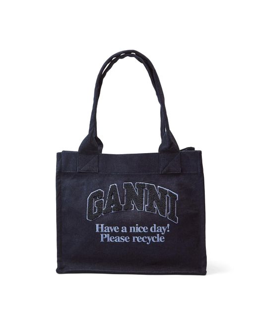 Ganni Blue Women's Large Easy Shopper Denim