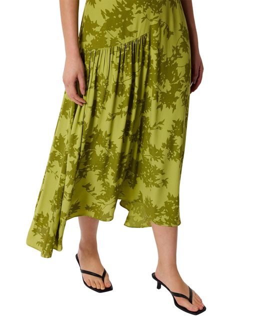 Whistles Green Floral Asymmetric Dress