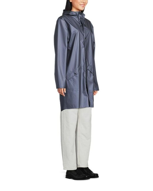 Rains Blue Long Jacket