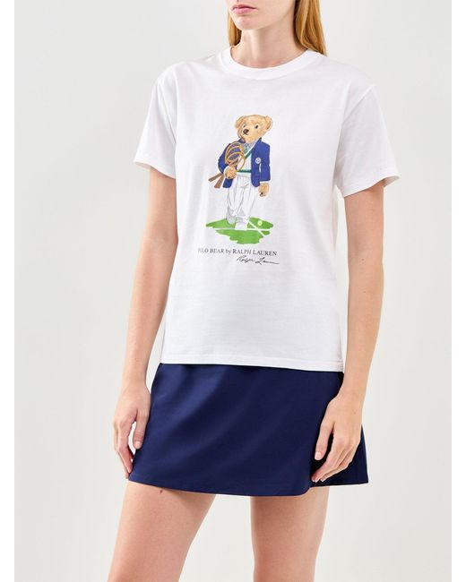 Polo Ralph Lauren White Wimbledon Polo Bear Graphic T-Shirt