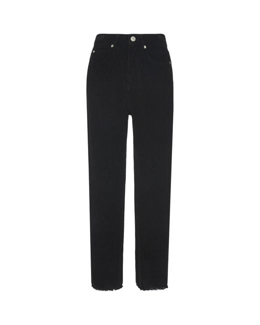 Whistles Black Women's High Waist Cord Barrel Jean