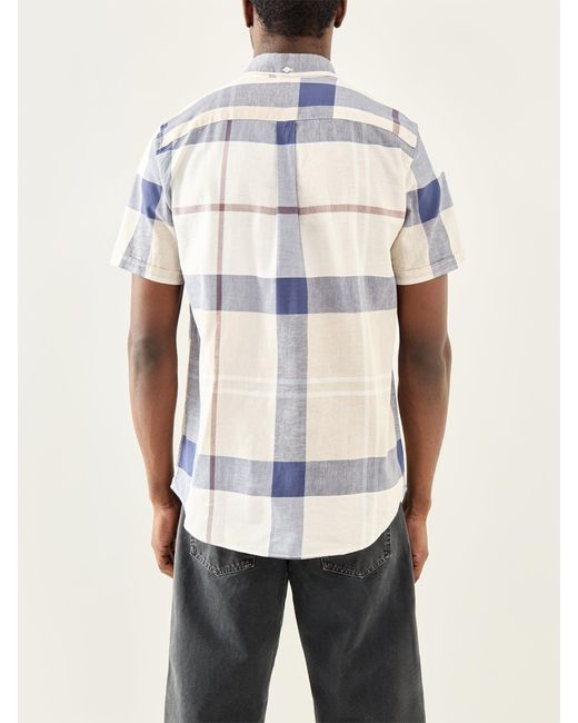 Barbour White Douglas Short Sleeve Tailored Shirt Tartan for men