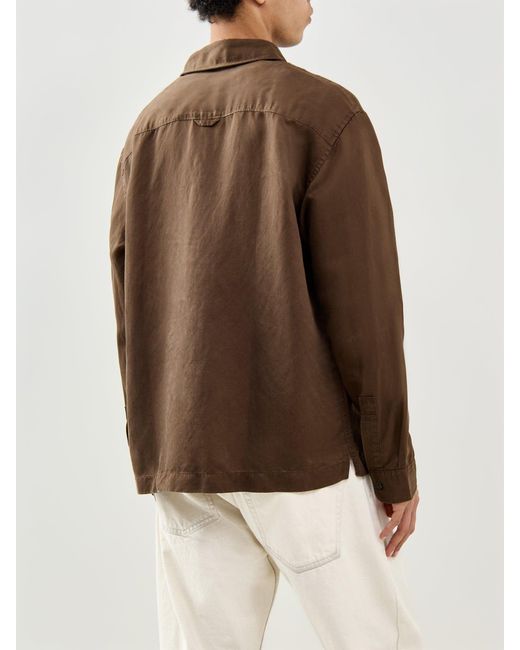 SELECTED Brown Mika Tencel Blend Overshirt for men