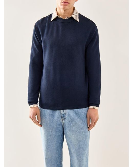 SELECTED Blue Teller Relaxed Crew Neck Sweatshirt for men
