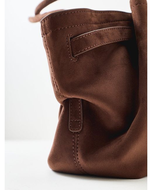 JW PEI Brown Hana Wide Faux Suede Tote Bag