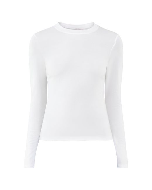 Stripe & Stare White Long Sleeve Layering Top