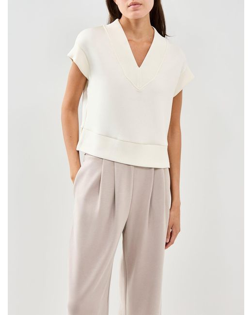 Varley White Gracee V Neck Tank Cream