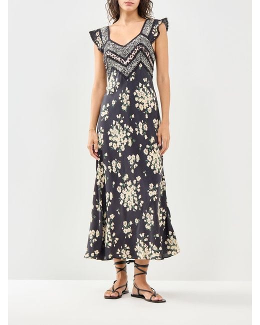 Rixo White Bailee Midi Dress Multi
