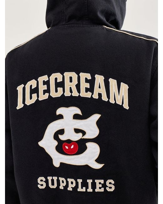 ICECREAM Black Hooded Work Jacket for men