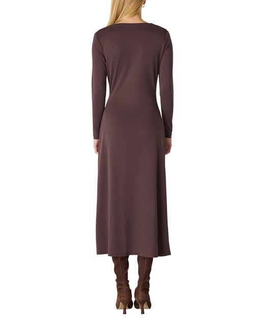 Whistles Purple Ruched Detail Midi Dress