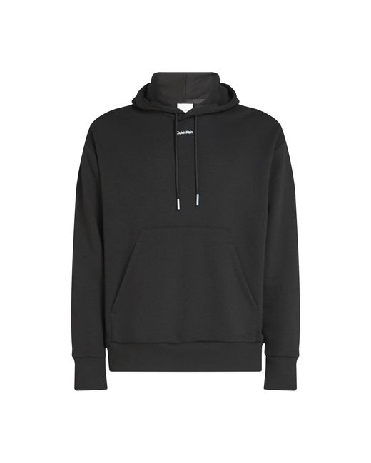 Calvin Klein Black Relaxed Hoodie With Nano Logo for men