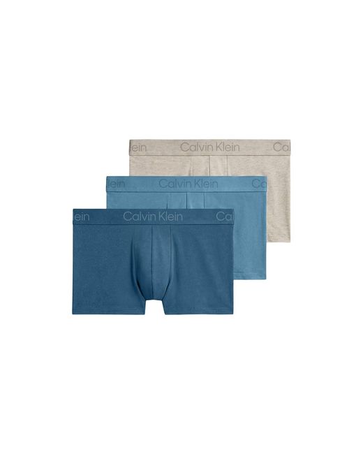 Calvin Klein Blue Ultra Soft Modal Trunks 3-Pack for men