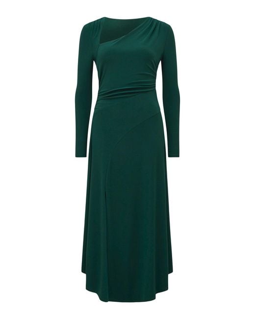 Forever New Green Women's Sawyer Asymmetrical Drape Dress