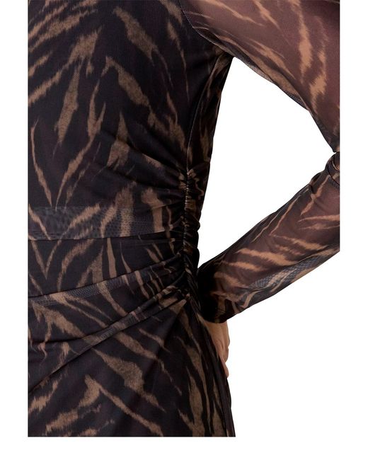 Whistles Black Abstract Zebra Mesh Dress