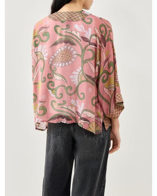 One Hundred Stars Pink Short Kimono