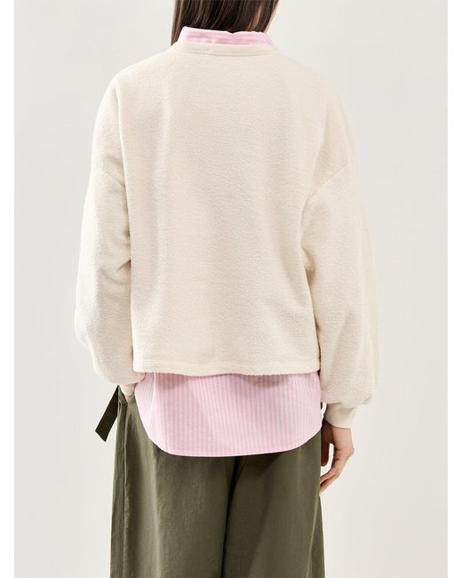 American Vintage White Boby Sweatshirt Cream