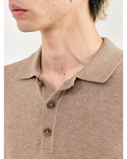 Only & Sons Natural Loui Long Sleeve Polo Shirt for men