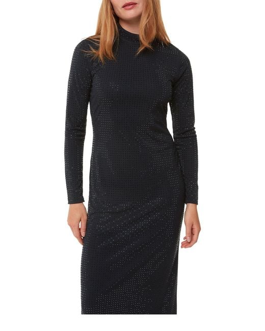 Whistles Black Hot Fix Jersey Midi Dress