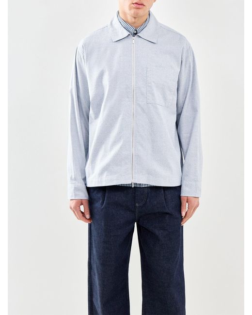 SELECTED Blue Zip Overshirt for men
