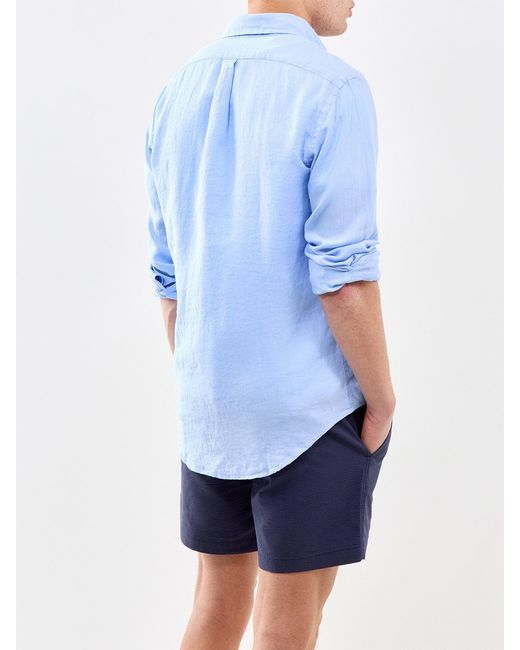 Polo Ralph Lauren Blue Custom Fit Shirt for men