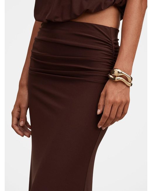 Forever New Brown Sutton Flute Maxi Skirt