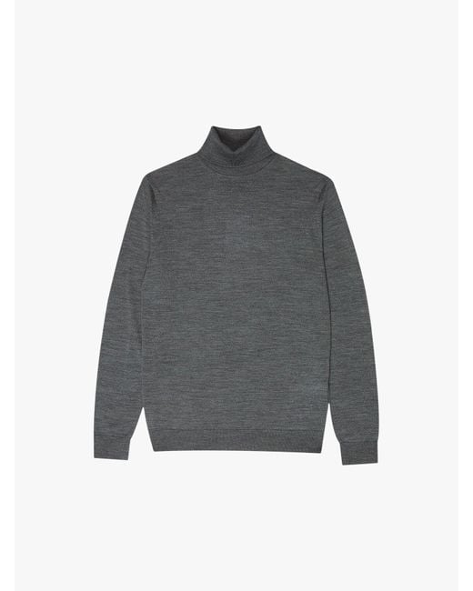 Reiss Gray Caine Merino Wool Rollneck for men