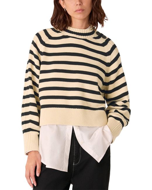 Whistles Multicolor Stripe Detail Knit, Cotton