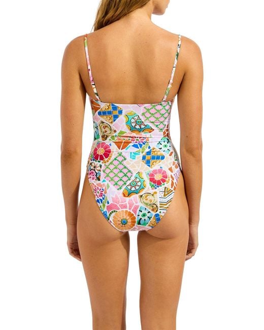 Seafolly White Beachboheme Square Neck One Piece