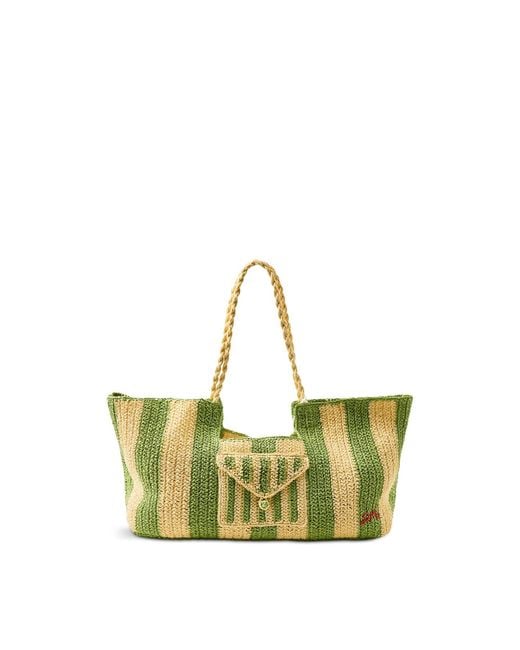 Damson Madder Green Orla Oversized Raffia Beach Bag