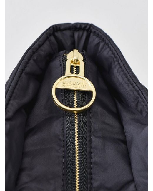 Barbour Black Monaco Baffle Quilted Tote Bag