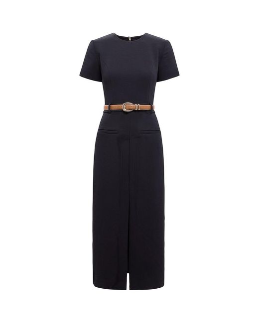 Forever New Blue Bailee Belted Tailored Midi Dress