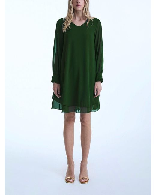 James Lakeland Green Wave Hem Dress