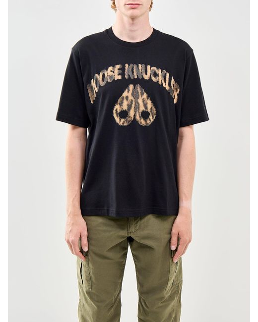 Moose Knuckles Black Leo Logo T-Shirt for men