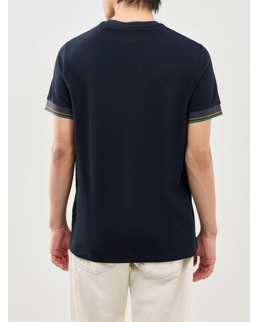 Fred Perry Blue Twin Tipped Cuff T-Shirt for men