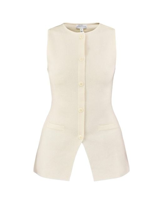 Pretty Lavish White Alba Knit Longline Waistcoat