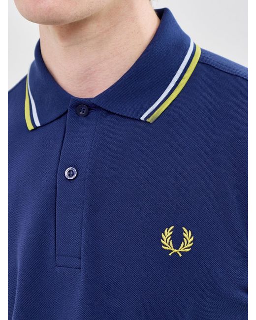 Fred Perry Blue Twin Tipped Polo Shirt for men