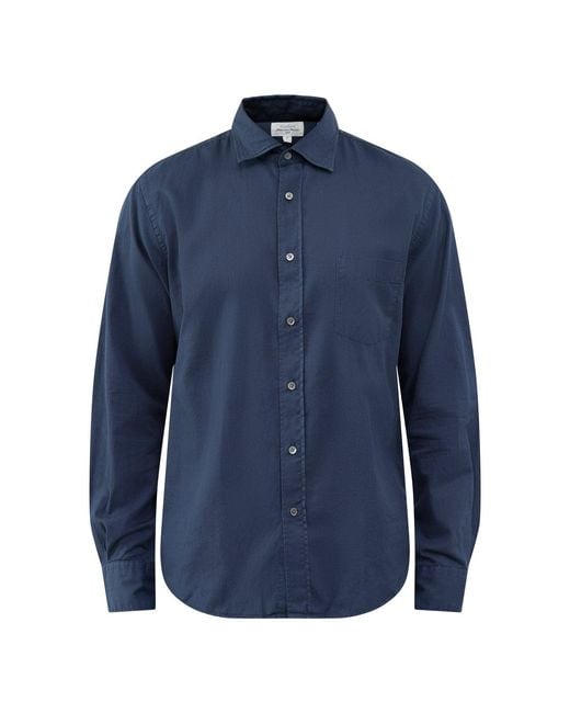 Hartford Blue Paul Peach Twill Shirt for men
