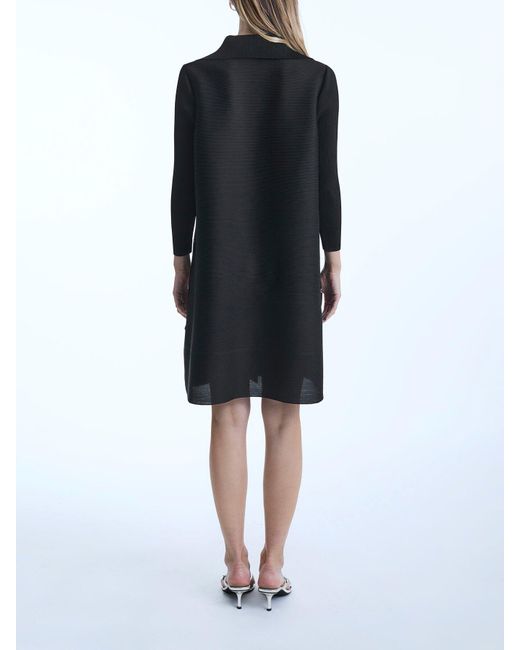James Lakeland Black Pleated Short Shirt Dress