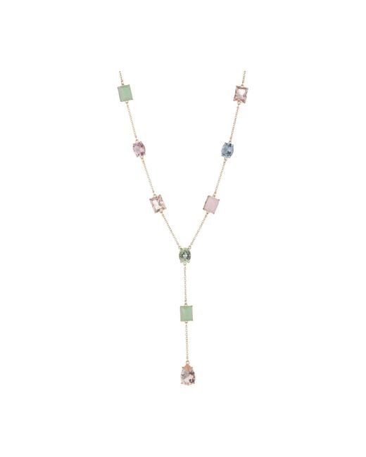 Ralph Lauren White Multi Stone Y Necklace
