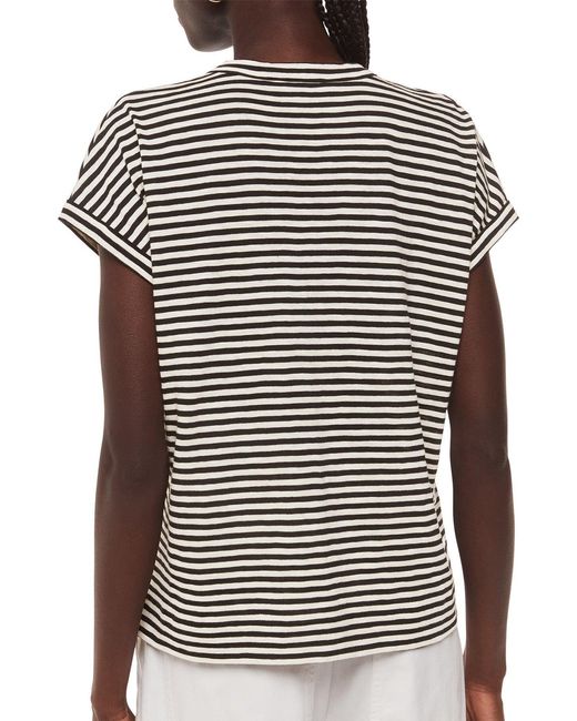 Whistles Black Women's Jilly Stripe Button Top