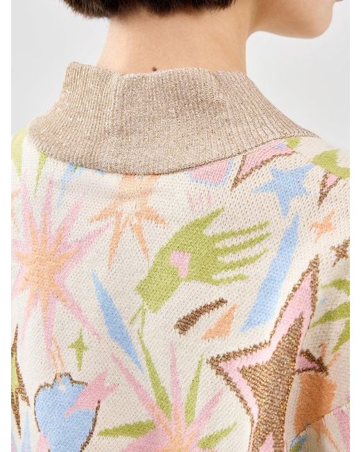 Never Fully Dressed Natural Star Jacquard Knit Bomber