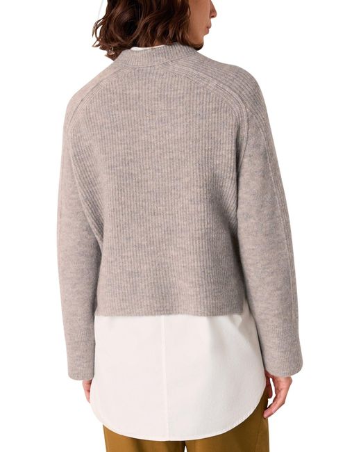 Whistles Natural Aria Mix Crew Knit