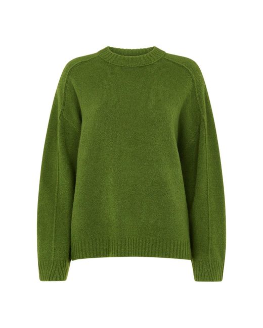 Whistles Green Seam Detail Knit Jumper
