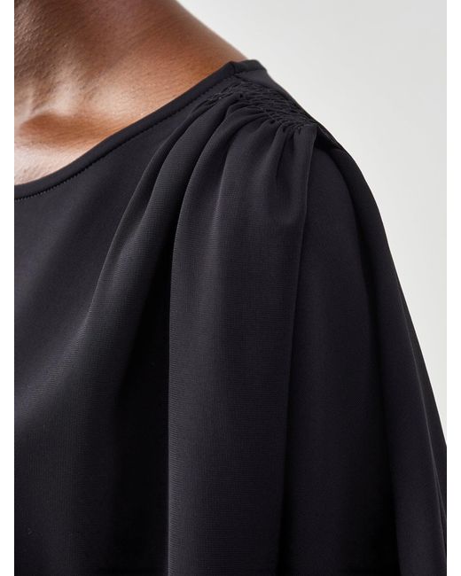 Weekend by Maxmara Blue Giostra Draped Short Sleeve Top