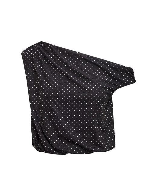 Forever New Blue Mila Spot Print Drape Top