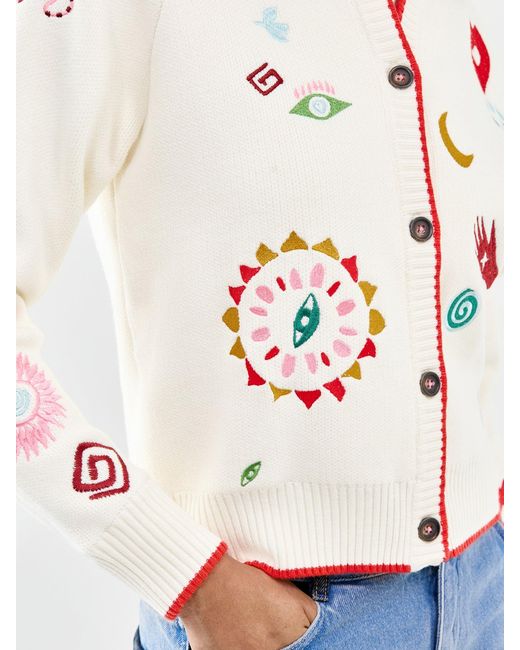 Never Fully Dressed White Morocco Charms Cardigan