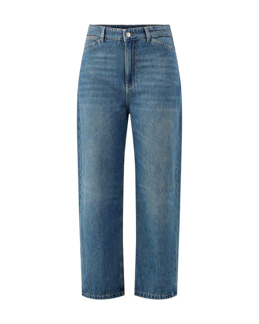 Marella Blue Mid-Wash Straight Leg Cropped Jeans