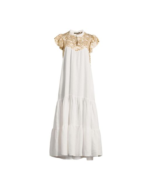 Kori White Women's Linen New Traingle Dress